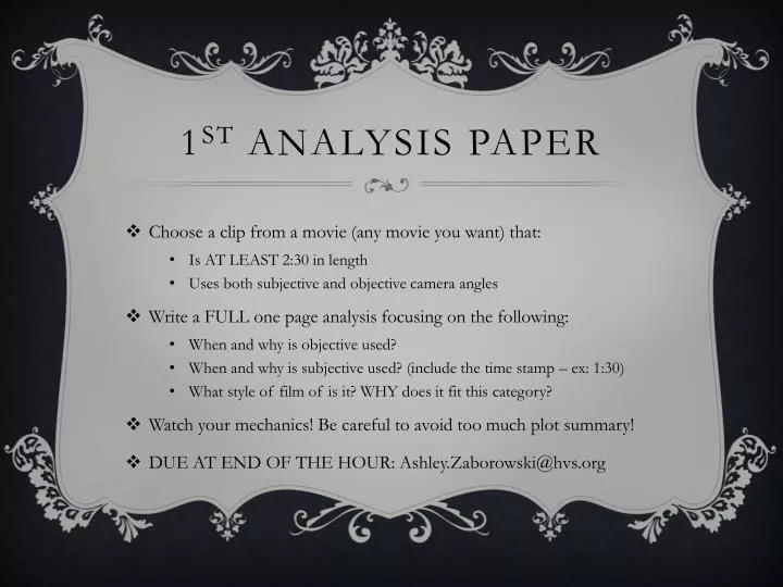 1 st analysis paper