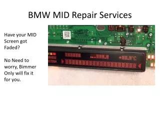 BMW MID Repair Services for E36,E38
