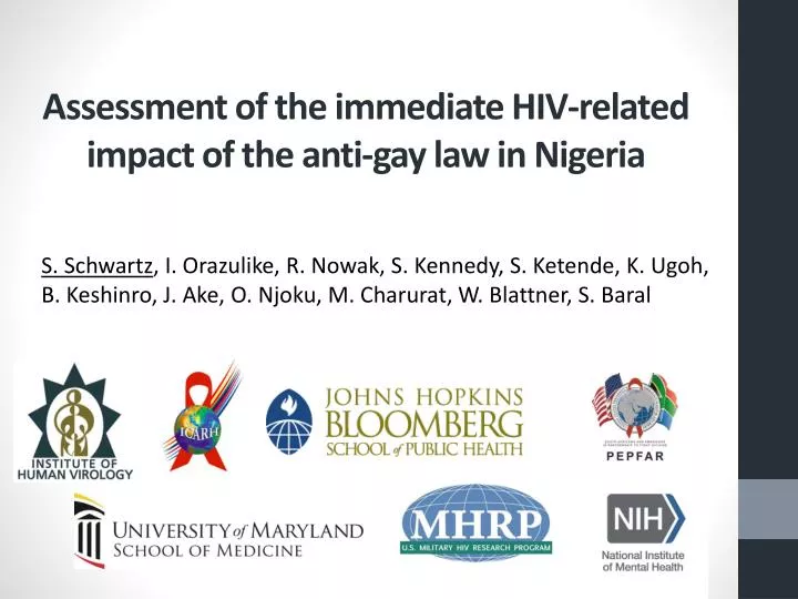 assessment of the immediate hiv related impact of the anti gay law in nigeria