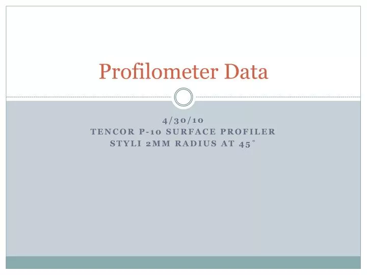 profilometer data