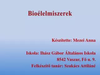 bio lelmiszerek