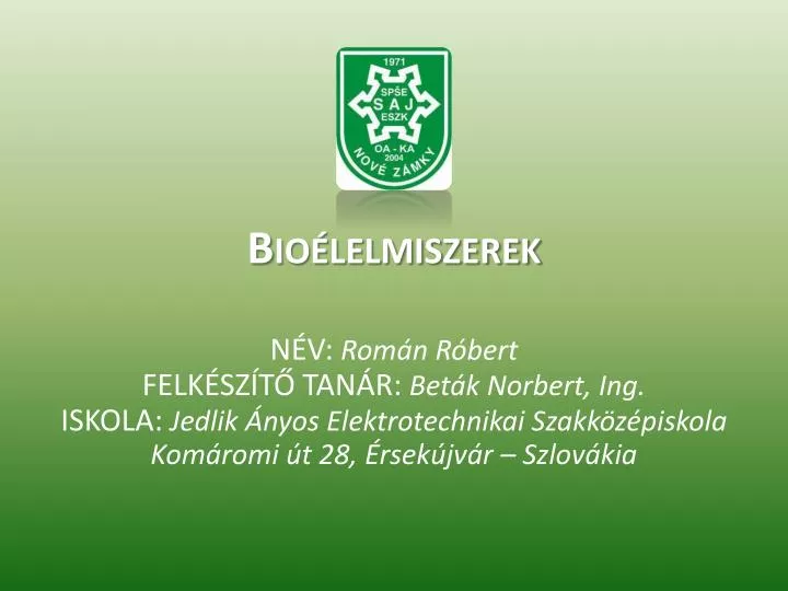 bio lelmiszerek