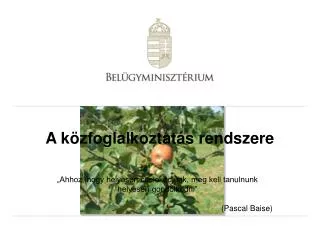 a k zfoglalkoztat s rendszere
