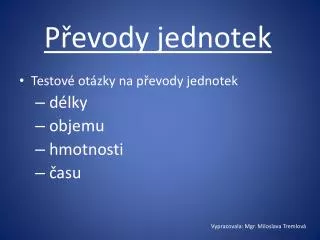 p evody jednotek