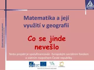 matematika a jej vyu it v geografii