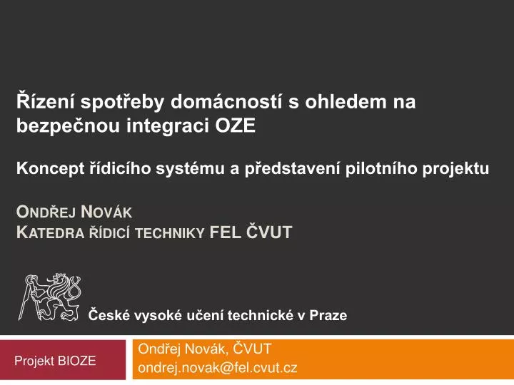 ond ej nov k katedra dic techniky fel vut