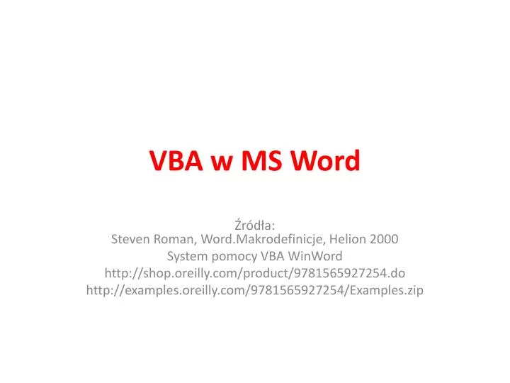 vba w ms word