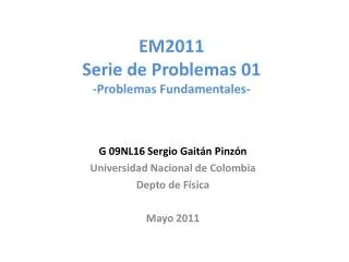 em2011 serie de problemas 01 problemas fundamentales