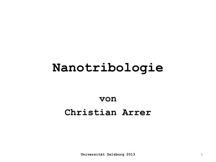 nanotribologie