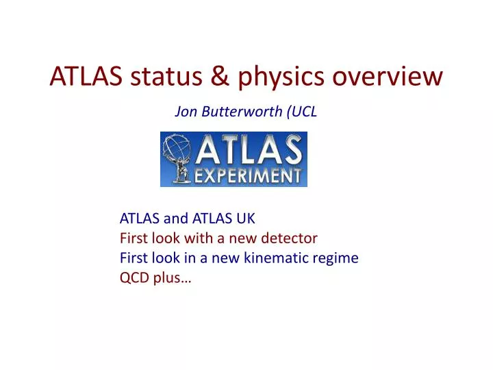 atlas status physics overview
