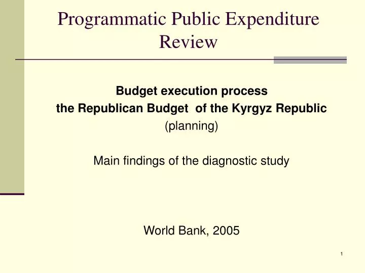 programmatic public expenditure review