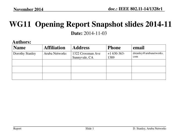 wg11 opening report snapshot slides 2014 11