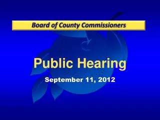 Public Hearing September 11, 2012