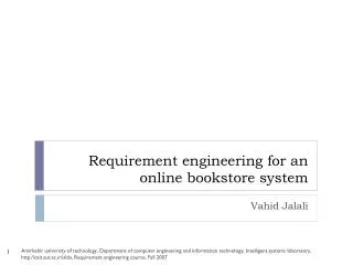 Requirement engineering for an online bookstore system