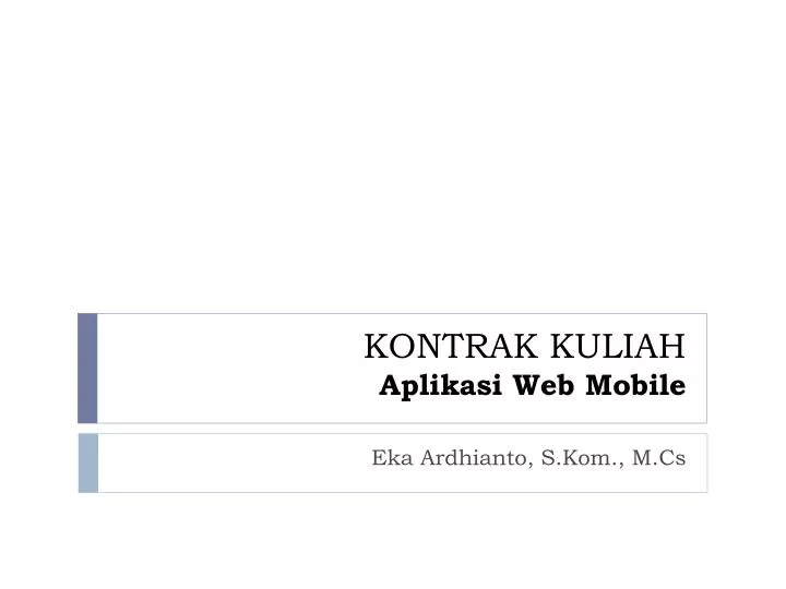 kontrak kuliah aplikasi web mobile