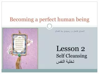 becoming a perfect human being