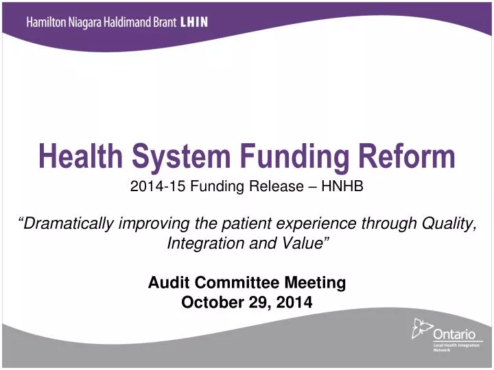 health system funding reform