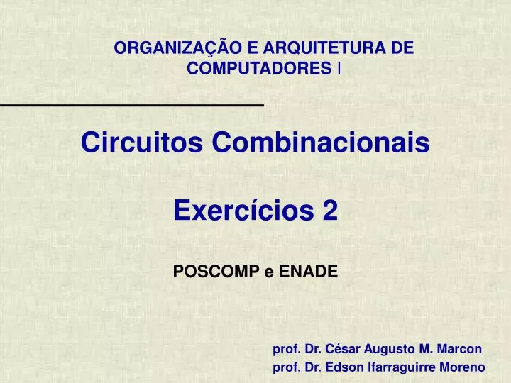 circuitos combinacionais exerc cios 2 poscomp e enade