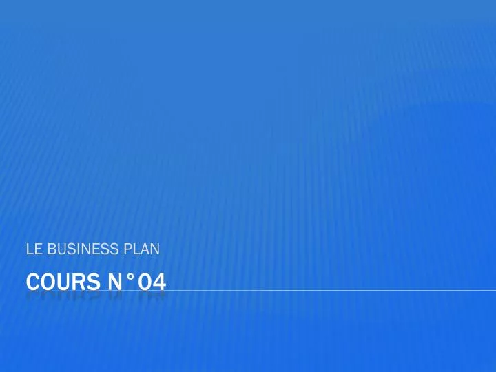 le business plan