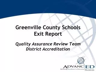 Greenville County Schools Exit Report