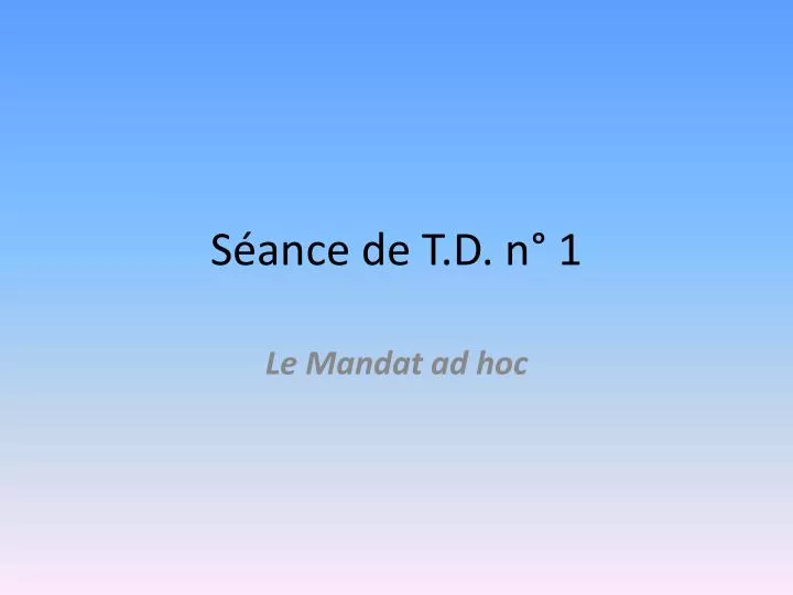 s ance de t d n 1