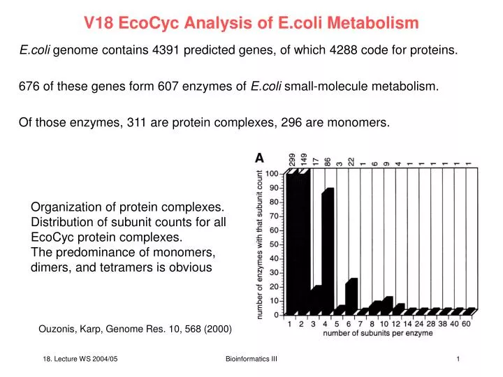 v18 ecocyc analysis of e coli metabolism