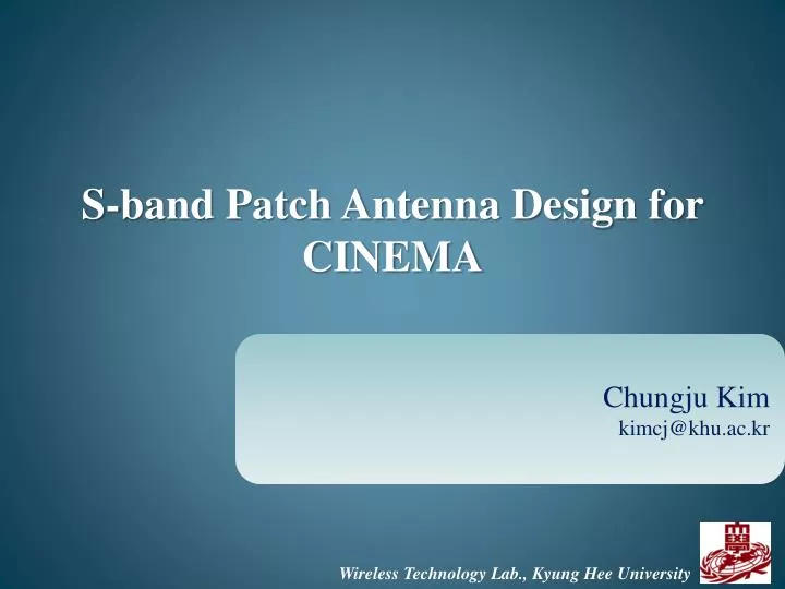 s band patch antenna design for cinema