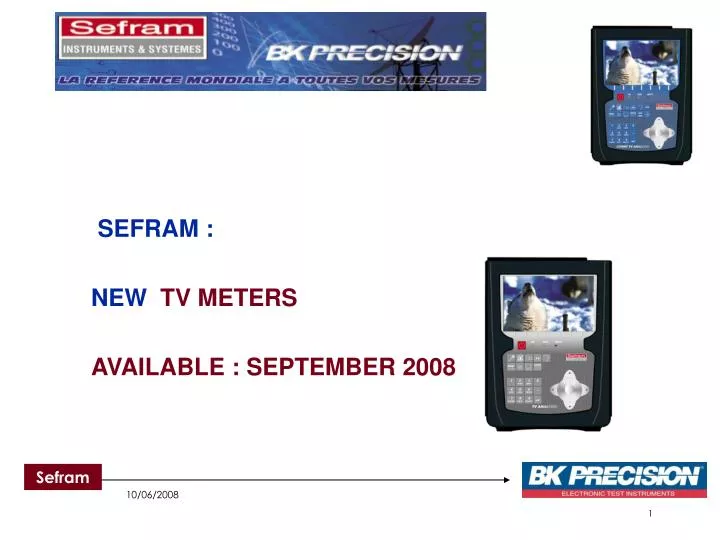 sefram new tv meters available september 2008