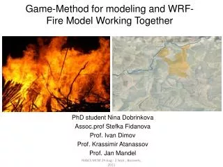 Game-Method for modeling and WRF-Fire Model Working Together