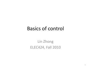 Basics of control