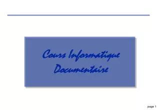 cours informatique documentaire
