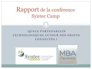 rapport de la conf rence syntec camp