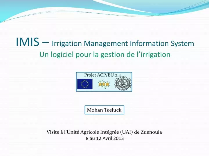 imis irrigation management information system un logiciel pour la gestion de l irrigation