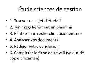 tude sciences de gestion