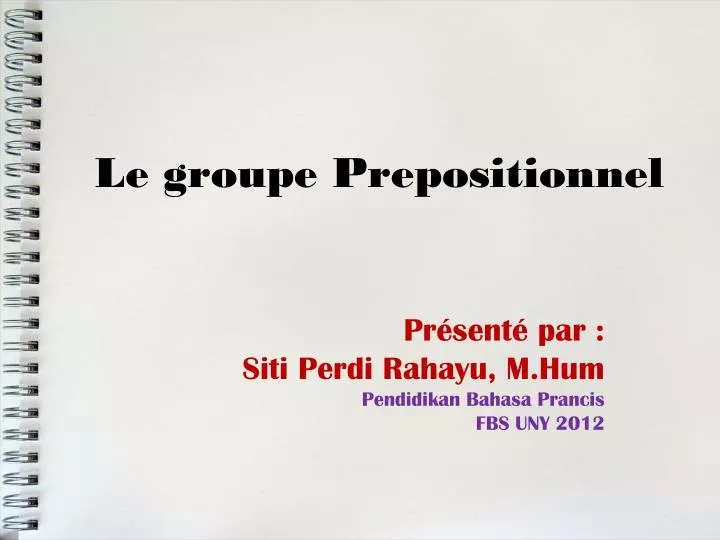 le groupe prepositionnel