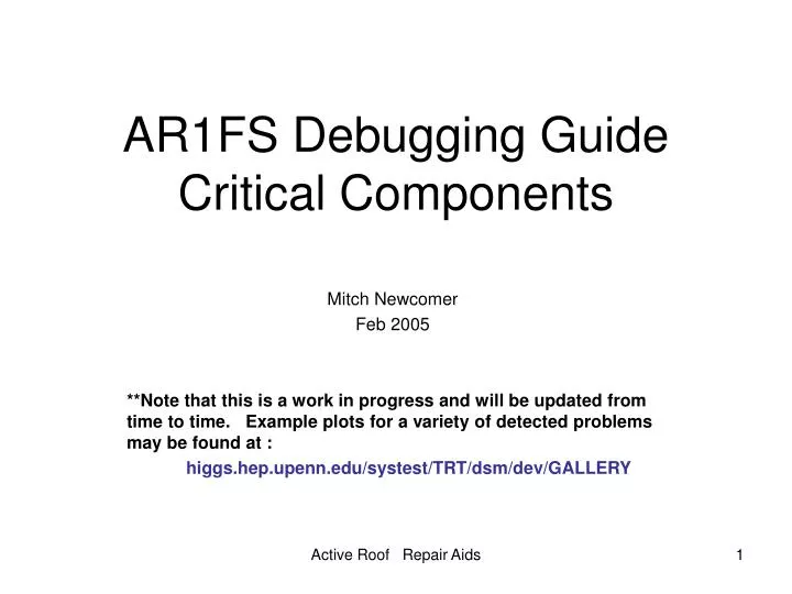 ar1fs debugging guide critical components