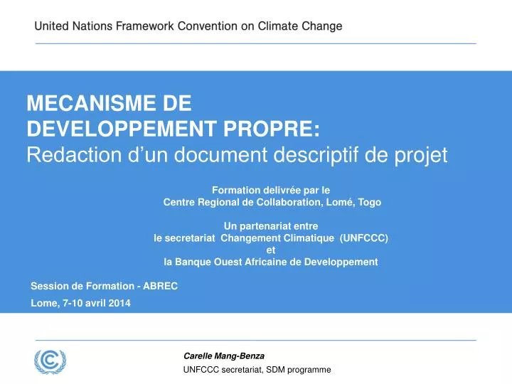 mecanisme de developpement propre redaction d un document descriptif de projet