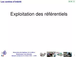 exploitation des r f rentiels