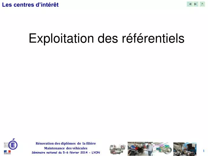 exploitation des r f rentiels