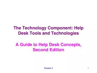 The Technology Component: Help Desk Tools and Technologies