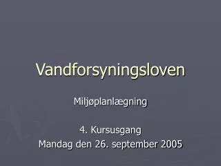 vandforsyningsloven