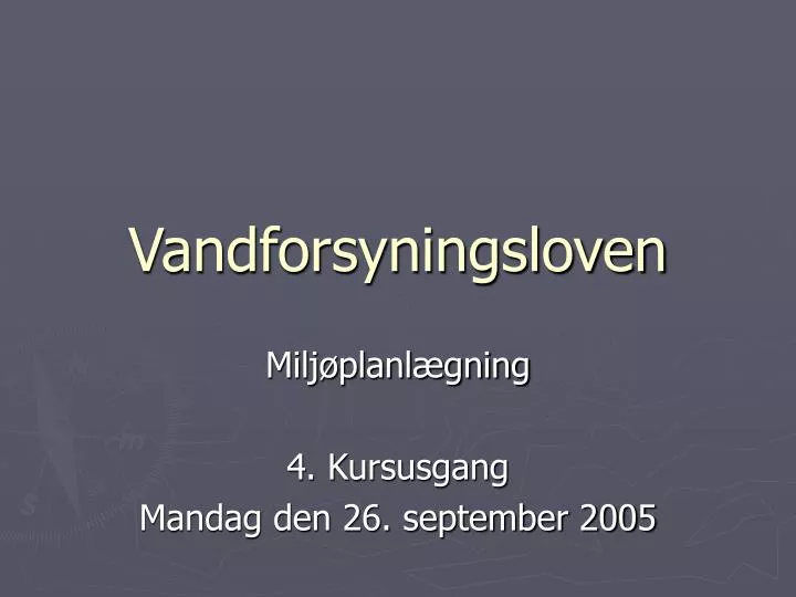 vandforsyningsloven