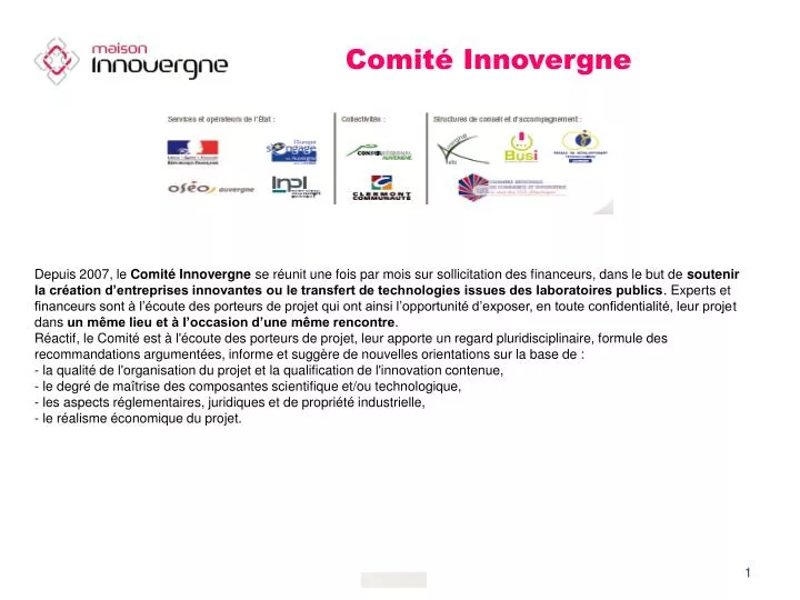 comit innovergne