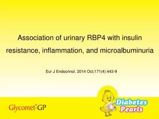 Association of urinary RBP4 with insulin resistance, inflammation, and microalbuminuria