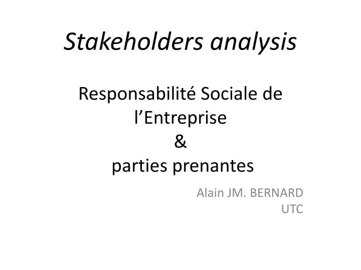 stakeholders analysis responsabilit sociale de l entreprise parties prenantes