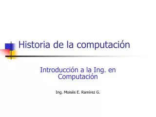 historia de la computaci n