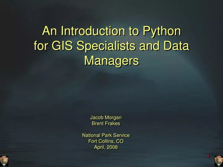 an introduction to python for gis specialists and data managers