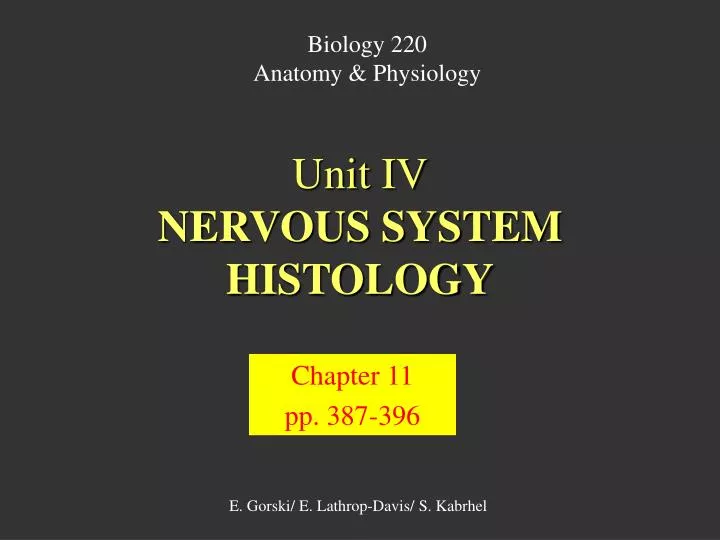 unit iv nervous system histology