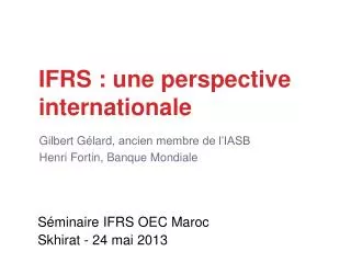 ifrs une perspective internationale