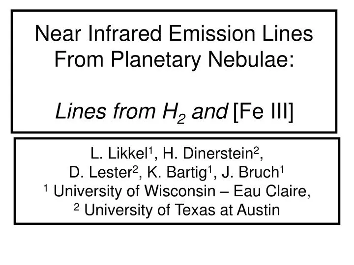 near infrared emission lines from planetary nebulae lines from h 2 and fe iii